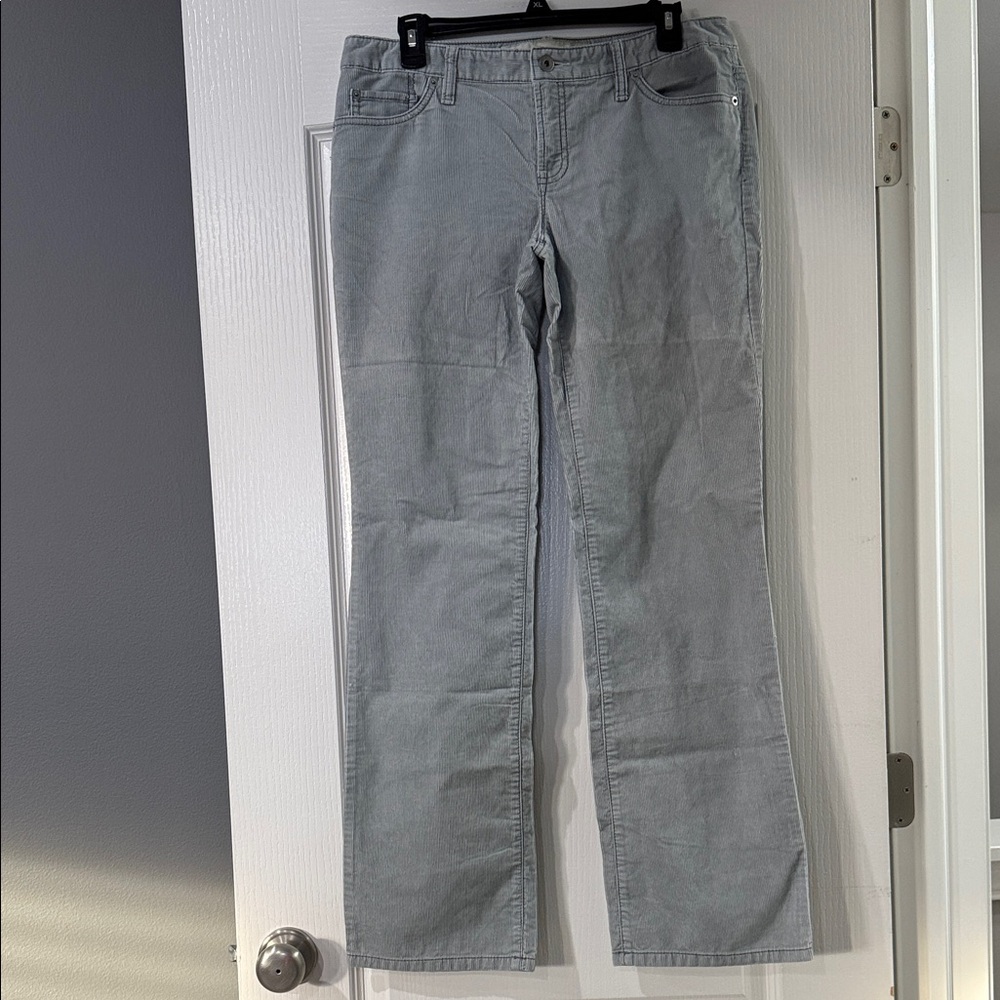 Loft Light Gray Slim Boot Corduroy‎ Pants Size 8